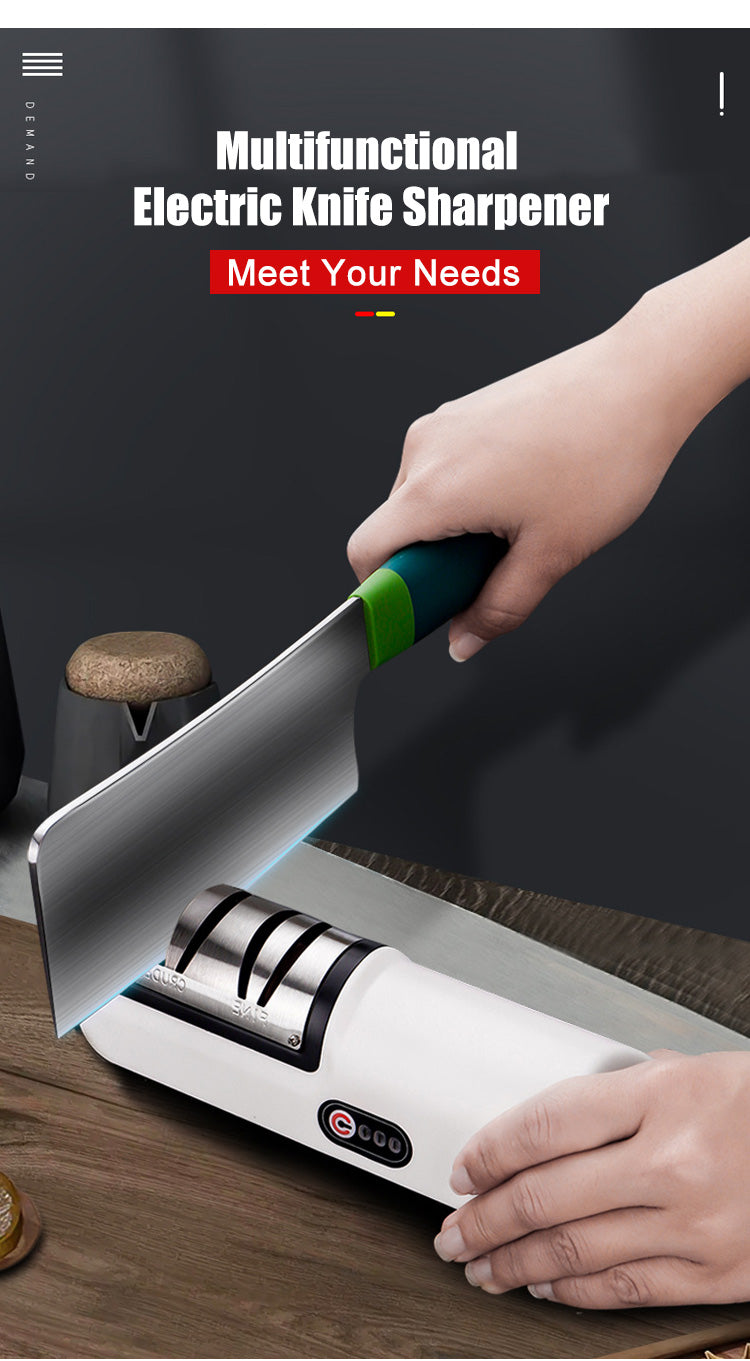 USB Rechargeable Electric Knife Sharpener Adjustable Fast Sharpening Kitchen Tool