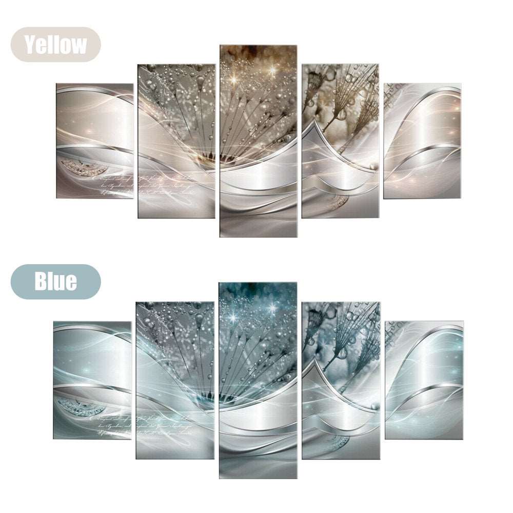 Set of 5 Abstract Flower Canvas Background Wall-Art