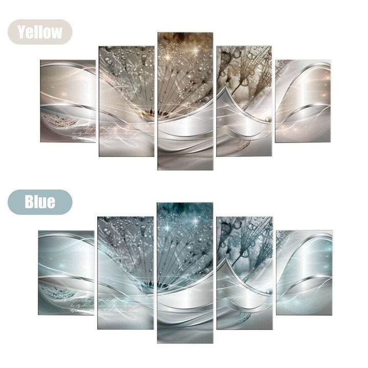 Set of 5 Abstract Flower Canvas Background Wall-Art