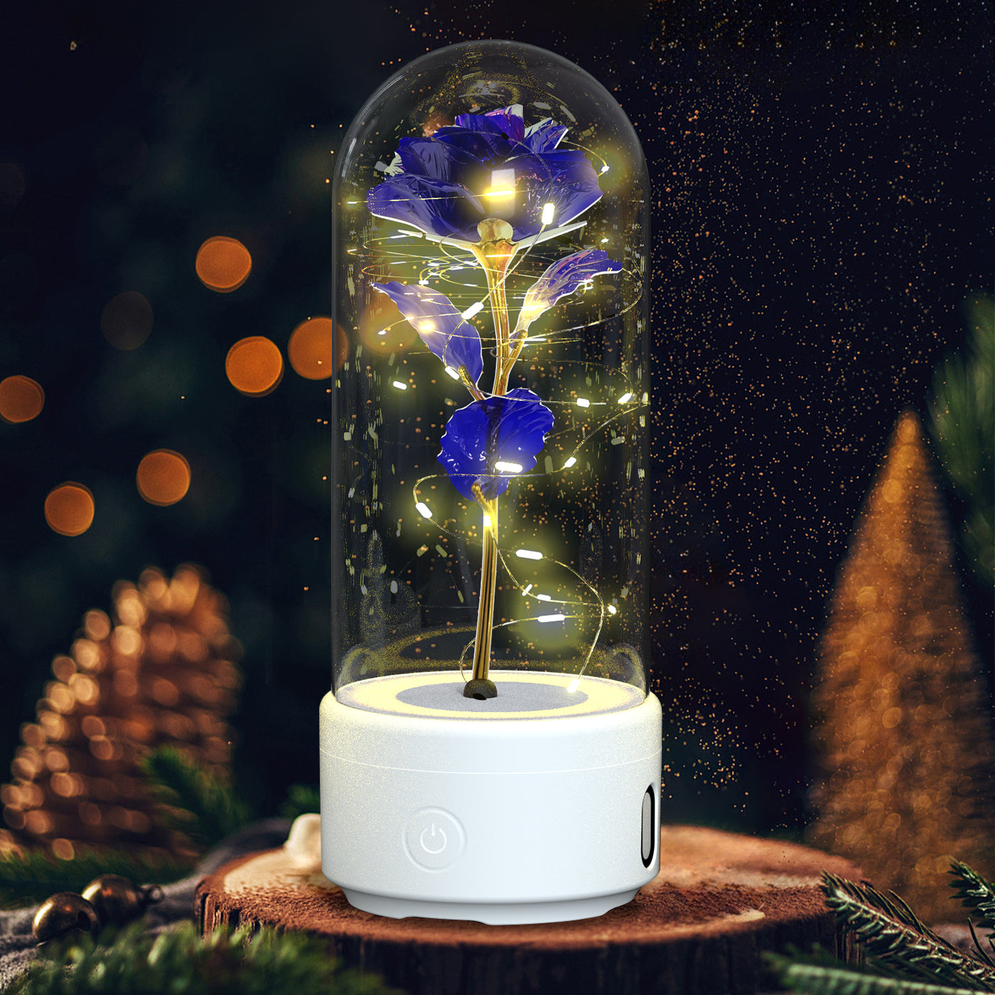 Luminous Rose Night Light & Speaker – Romantic Flower Lamp Gift for Her