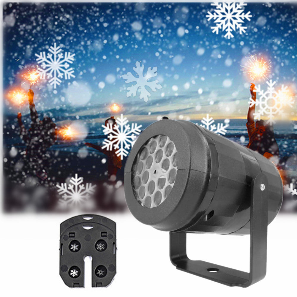 LED Christmas Projector Lights Snowflake Stage Lamp Outdoor Xmas Decor