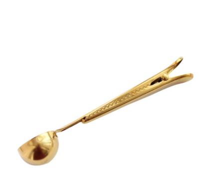 Durable Stainless Steel Coffee Scoop Clip with Bag Sealer & Measuring Spoon