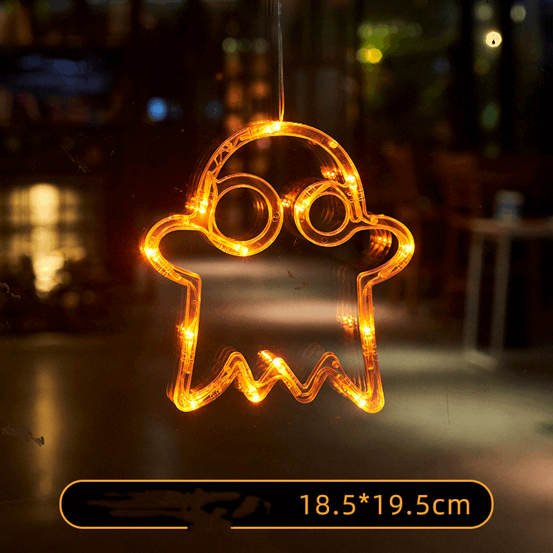 Halloween Window Hanging LED Lights – Spider, Pumpkin & Ghost Decorative Party Lights