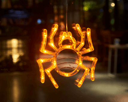 Halloween Window Hanging LED Lights – Spider, Pumpkin & Ghost Decorative Party Lights