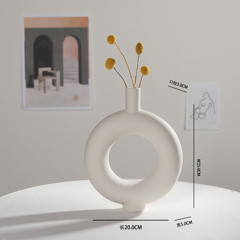 Ceramic Dried Flower Vase – Sculptural Modern Design | White, Malachite Green & Beige | 6 Styles