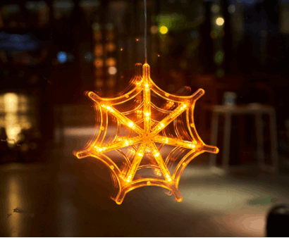 Halloween Window Hanging LED Lights – Spider, Pumpkin & Ghost Decorative Party Lights