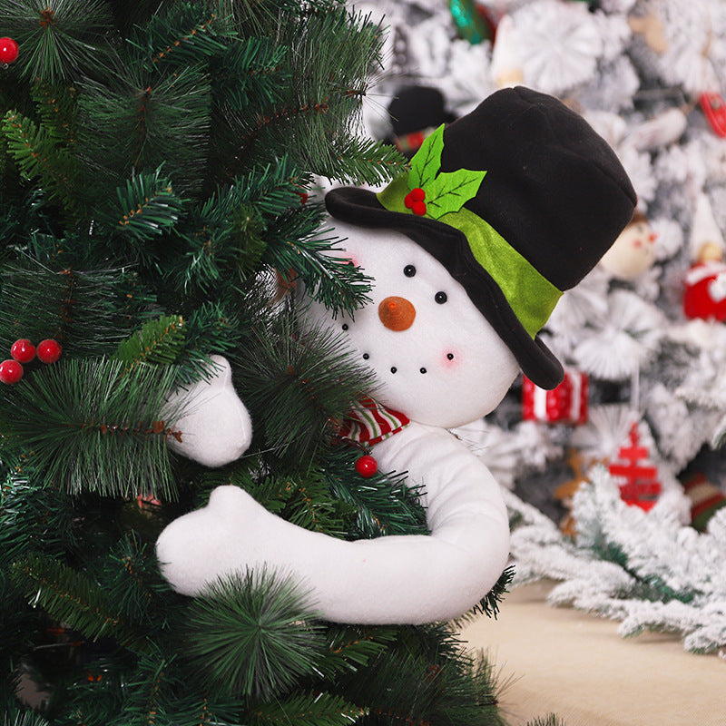 Santa Claus Tree Topper Figurine Star Snowman Christmas Tree Ornament