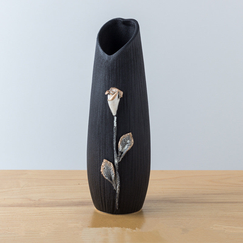Handmade Ceramic Vase – Painted Glazed Porcelain | European Style Landscape & Floral Decor