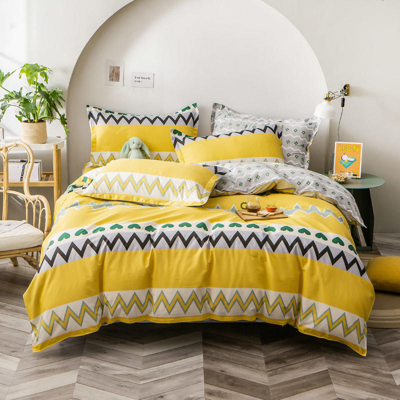 Splendas Floral Cotton Bed Linen Set Soft Breathable 4-Piece Duvet Cover | Twin Queen King