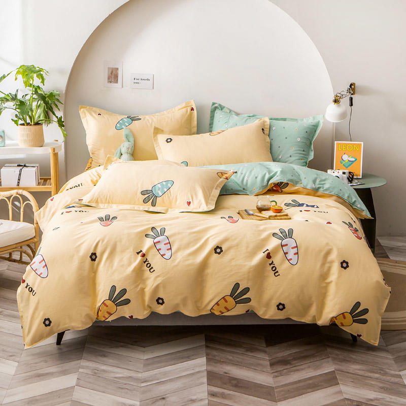 Splendas Floral Cotton Bed Linen Set Soft Breathable 4-Piece Duvet Cover | Twin Queen King