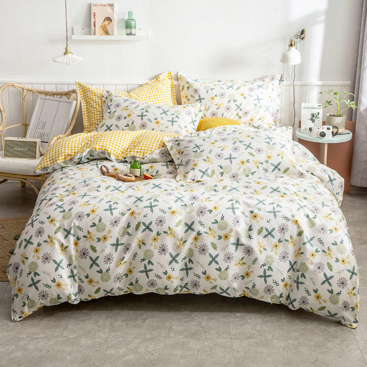 Splendas Floral Cotton Bed Linen Set Soft Breathable 4-Piece Duvet Cover | Twin Queen King
