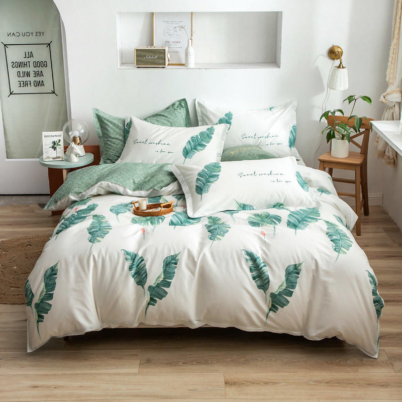 Splendas Floral Cotton Bed Linen Set Soft Breathable 4-Piece Duvet Cover | Twin Queen King