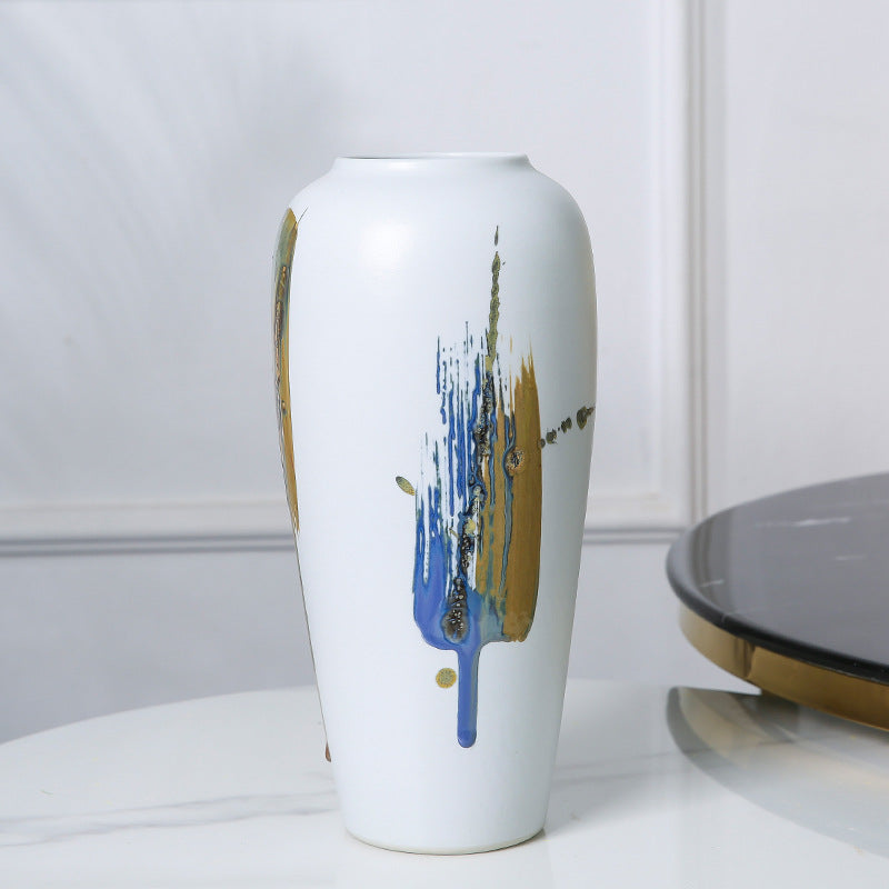 Large Ceramic Vase for Living Room – Tall Frosted Color Glaze | European Style | 3 Sizes