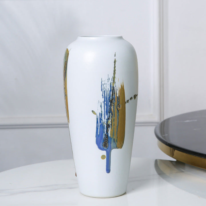 Large Ceramic Vase for Living Room – Tall Frosted Color Glaze | European Style | 3 Sizes