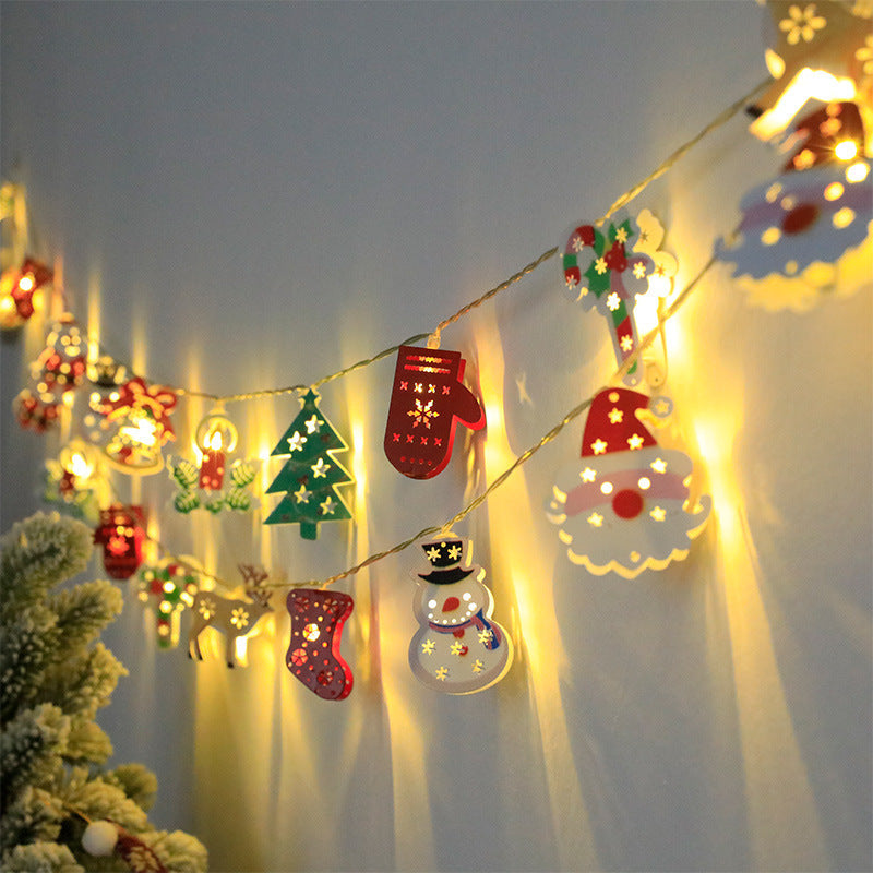 Santa Claus String Lights Christmas LED Light Elk Snowman Xmas Ornament Decoration