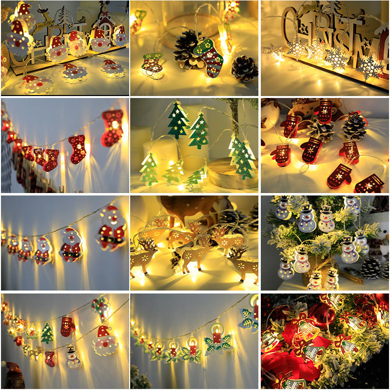 Santa Claus String Lights Christmas LED Light Elk Snowman Xmas Ornament Decoration
