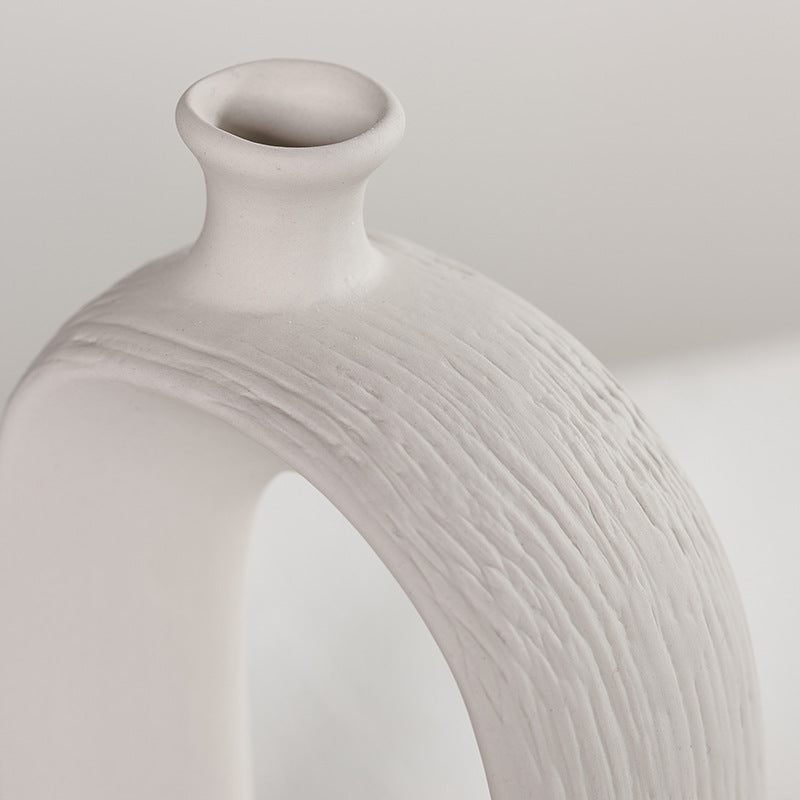 White Ceramic Vase – Modern Minimalist Design | 3 Sizes | Floor, Desktop & Wall Mount