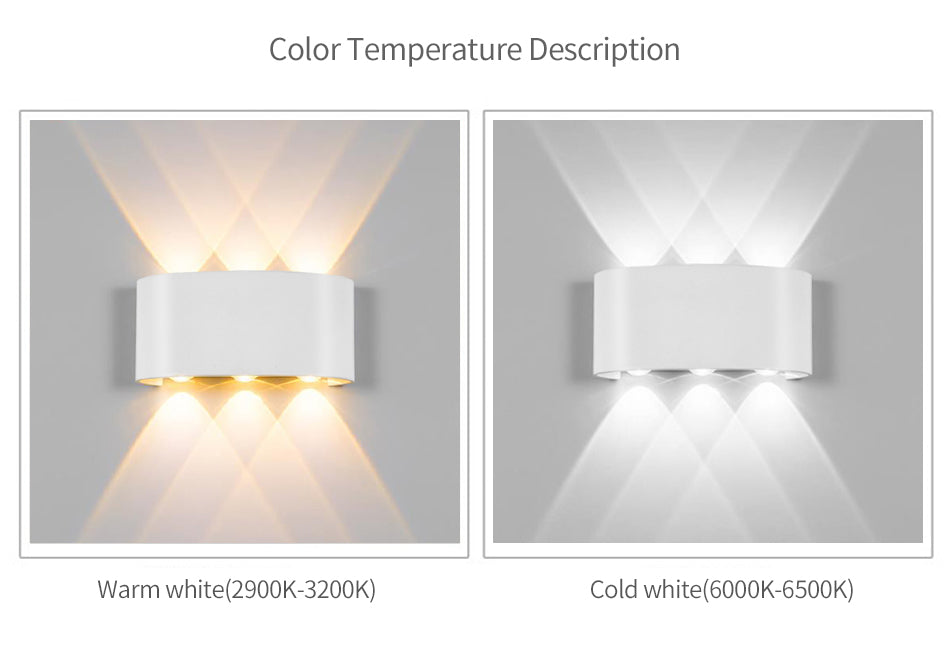 Nordic Modern Stair Aisle Wall Lamp Waterproof LED Aluminum Outdoor Up Down Wall