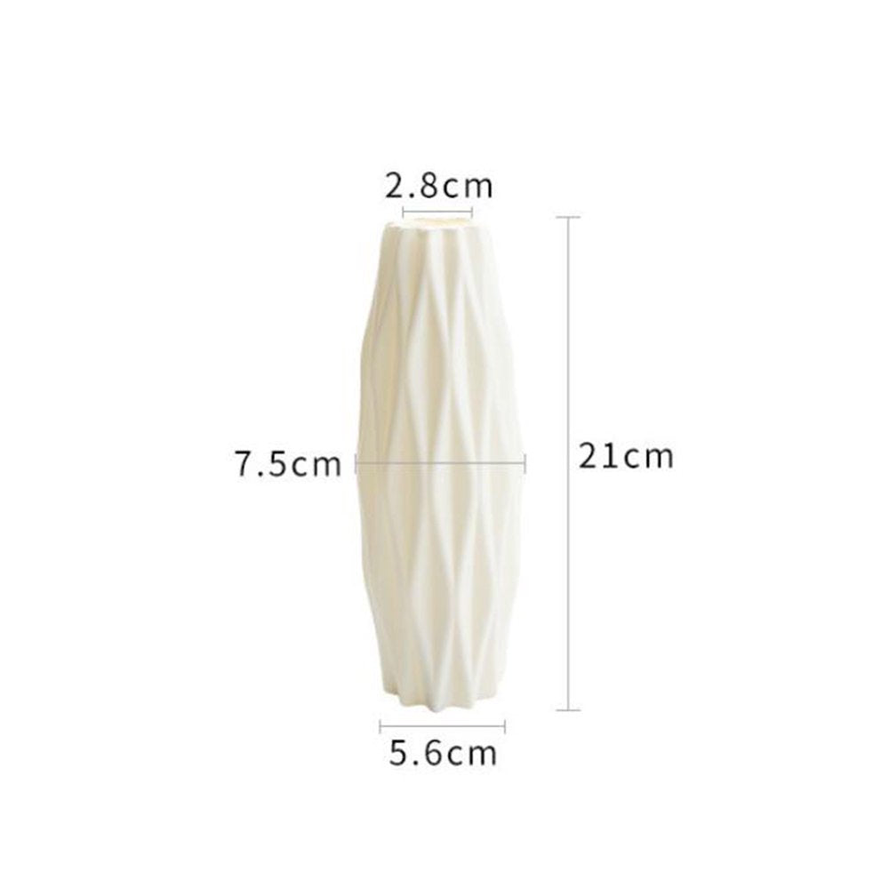 Unbreakable Tall Geometric Plastic Vase(White/Green/Pink)