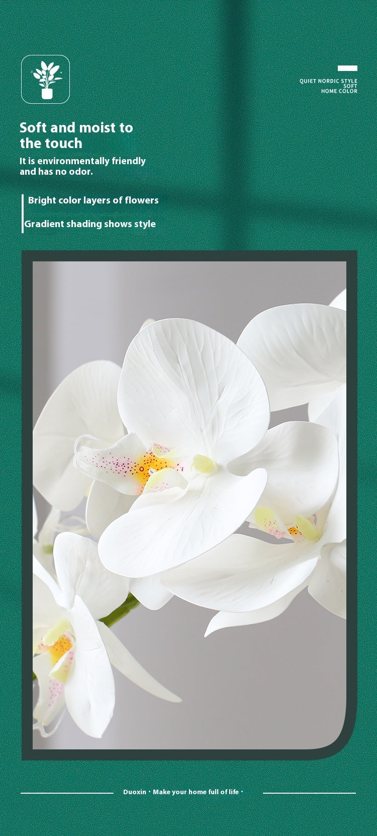 Artificial Phalaenopsis Orchid Potted Plant Decor