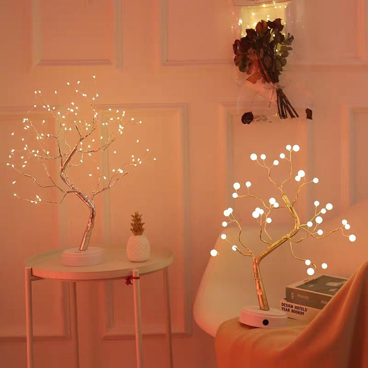 LED Copper Wire Bedroom Tree Lamp | Decorative Night Light for Home Décor