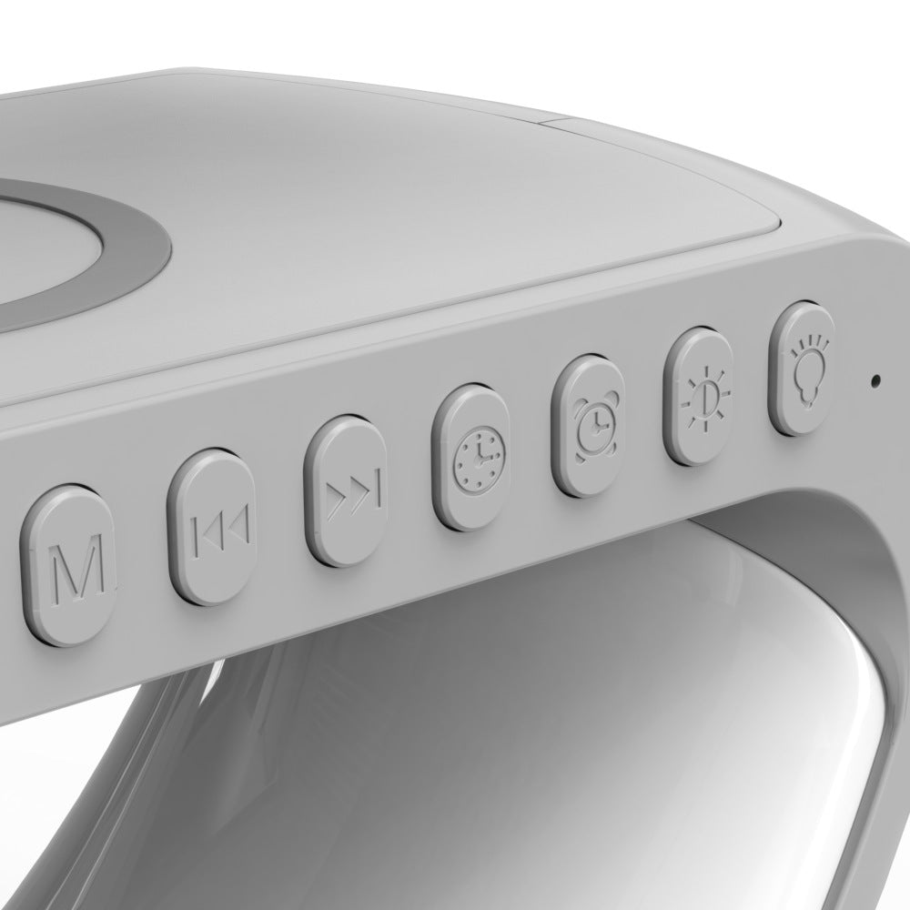 G-Shaped LED Lamp with Bluetooth Speaker & Wireless Charger