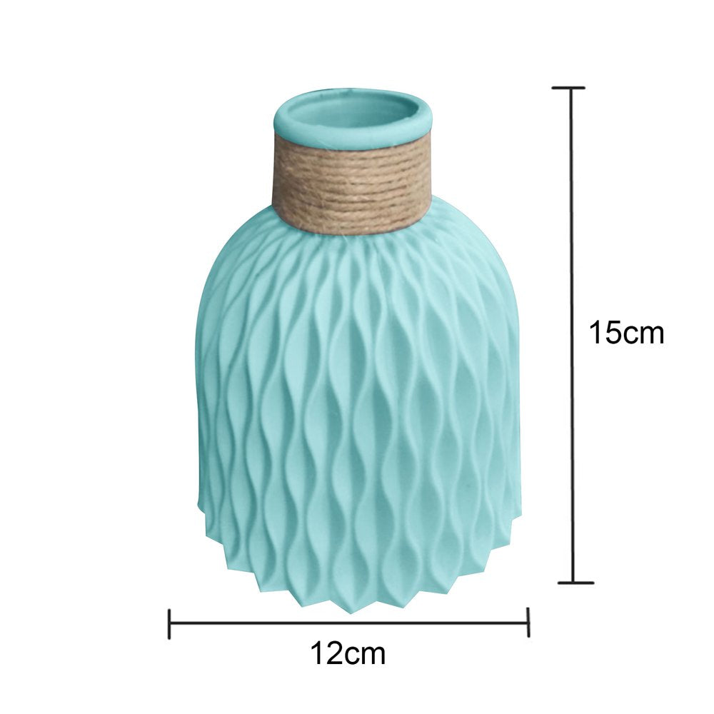 Nordic Style Plastic Faux Striped Rustic Vase