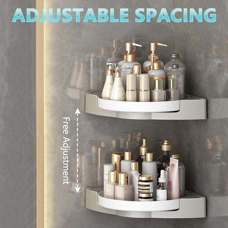 360 Rotating Bathroom Shelf - No Drill Wall Mount Organizer | 1 and 2 Layer