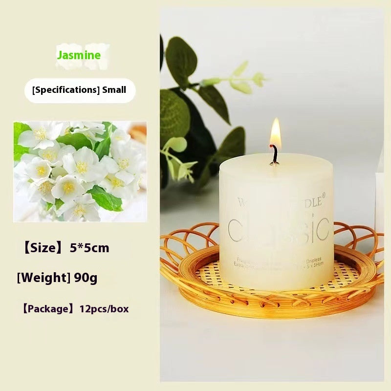 Cylindrical Aromatherapy Scented Candle Smokeless Colorful Pillar Candle for Home Decor