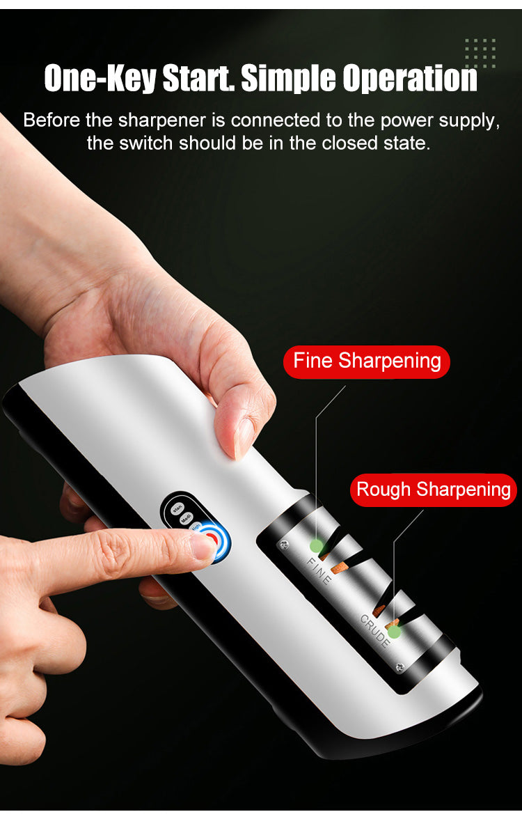 USB Rechargeable Electric Knife Sharpener Adjustable Fast Sharpening Kitchen Tool