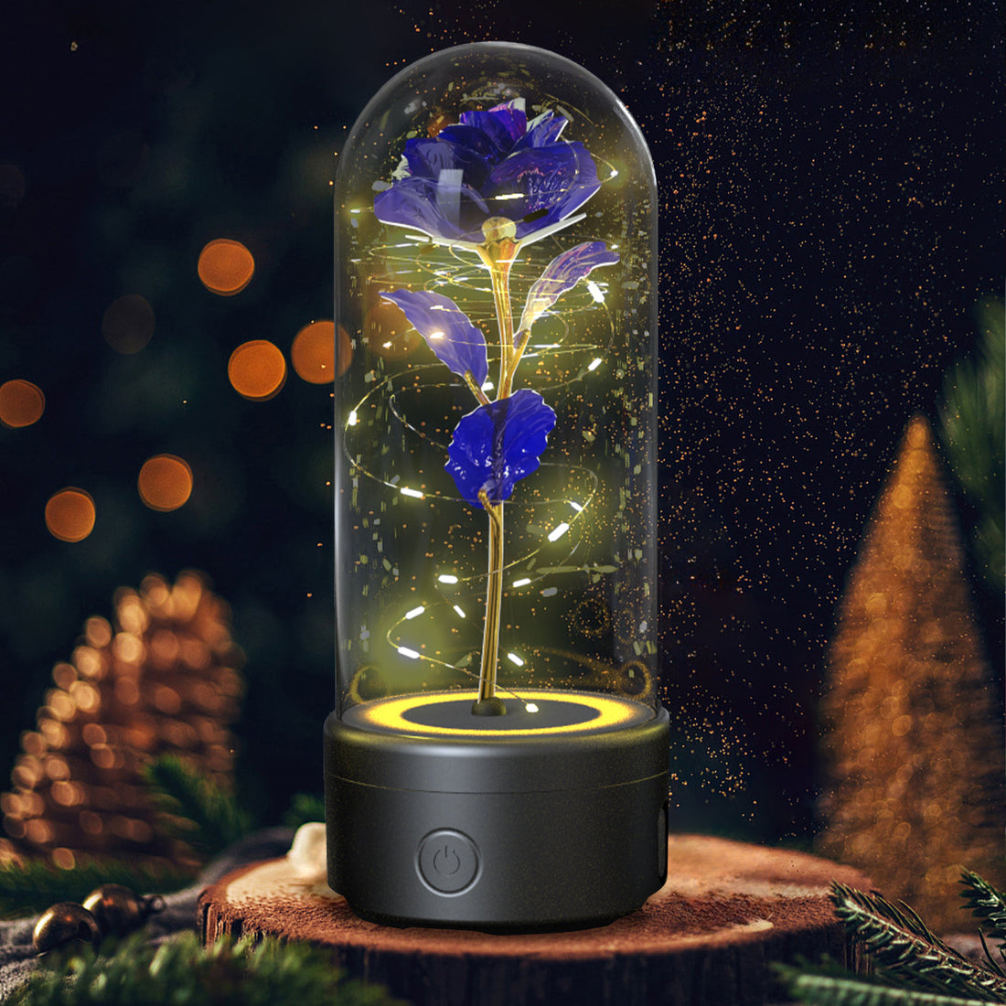 Luminous Rose Night Light & Speaker – Romantic Flower Lamp Gift for Her