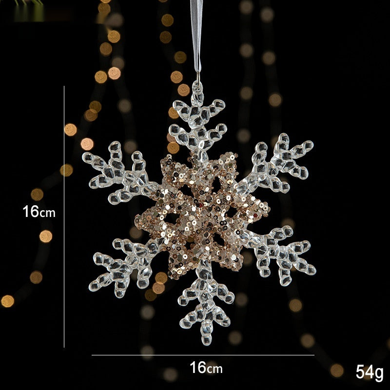 Transparent Christmas Decor Sequins Acrylic Pendant Elegant Hanging Ornaments