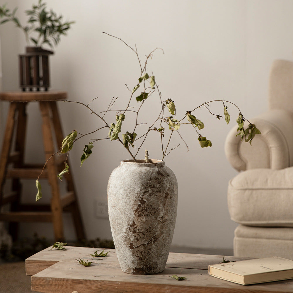 Decorative Ceramic Vase - Retro Antique Style Pottery for Home Decor