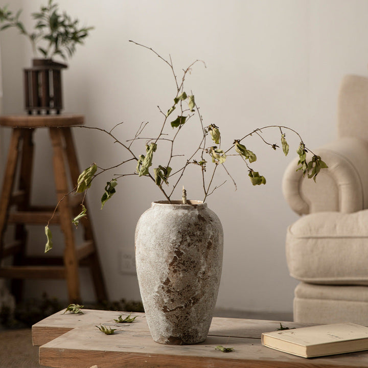 Decorative Ceramic Vase - Retro Antique Style Pottery for Home Decor
