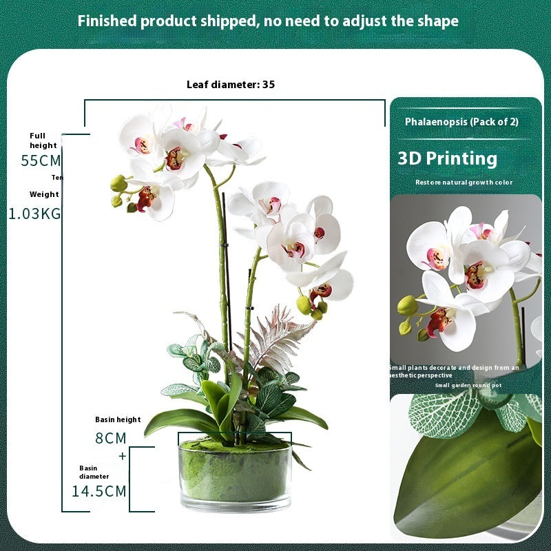 Artificial Phalaenopsis Orchid Potted Plant Decor