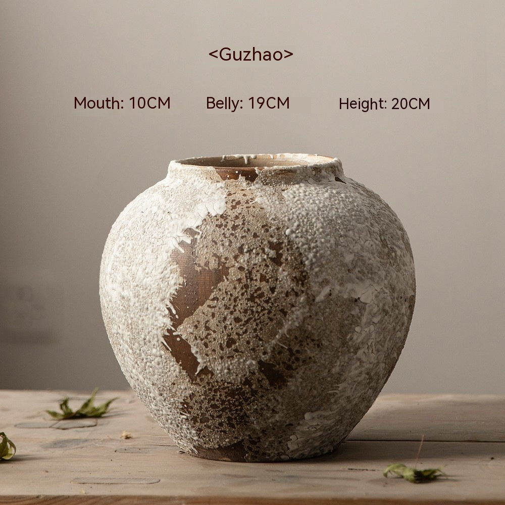 Decorative Ceramic Vase - Retro Antique Style Pottery for Home Decor