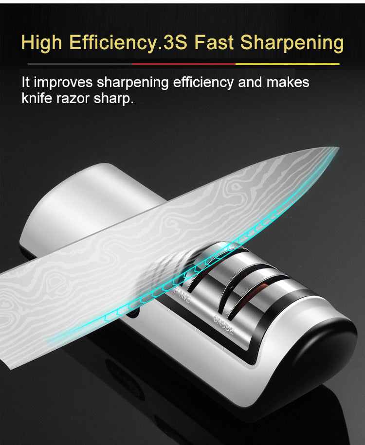 USB Rechargeable Electric Knife Sharpener Adjustable Fast Sharpening Kitchen Tool