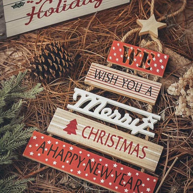 Christmas Wooden Wall Decorations English Blessing Listing