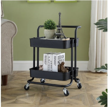 Simple Kitchen Organizer Shelf 3 Tier Living Room Storage Trolley Cart