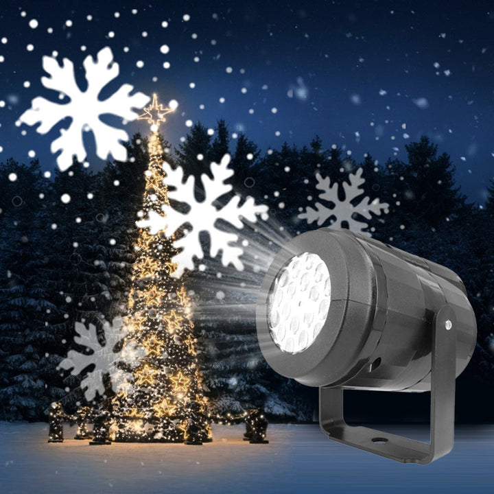 LED Christmas Projector Lights Snowflake Stage Lamp Outdoor Xmas Decor
