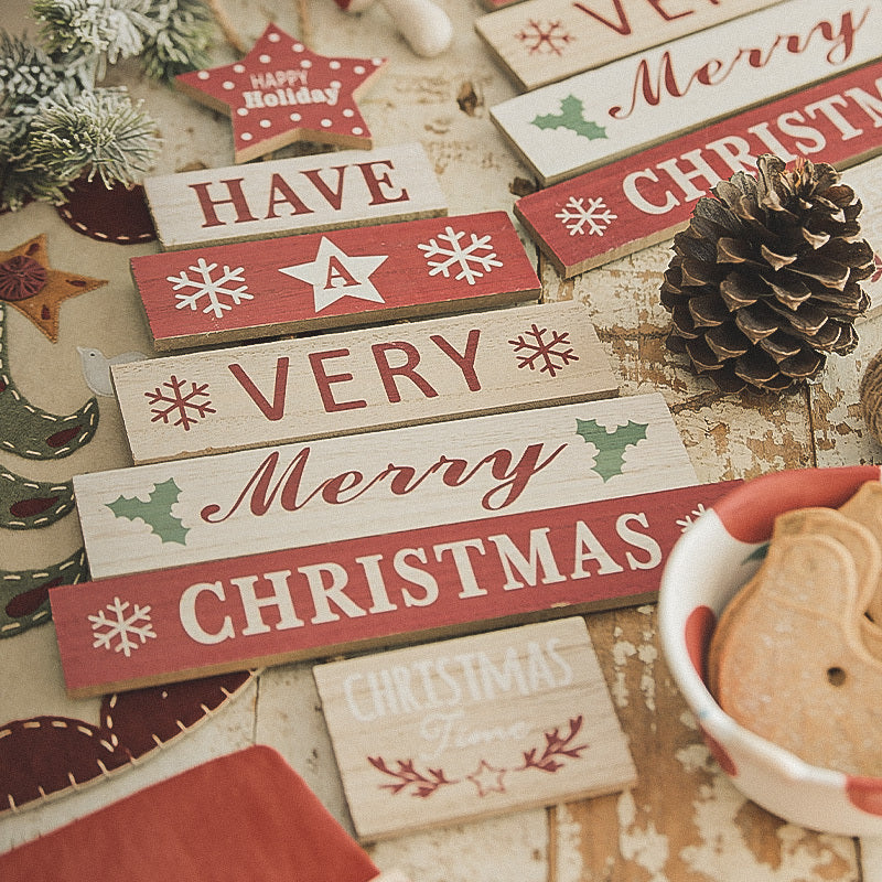 Christmas Wooden Wall Decorations English Blessing Listing