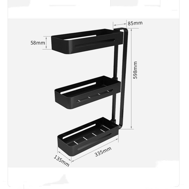 360 Rotating Aluminum Bathroom Shelf - No Drill or Wall Mount | 2, 3 and 4 Layer
