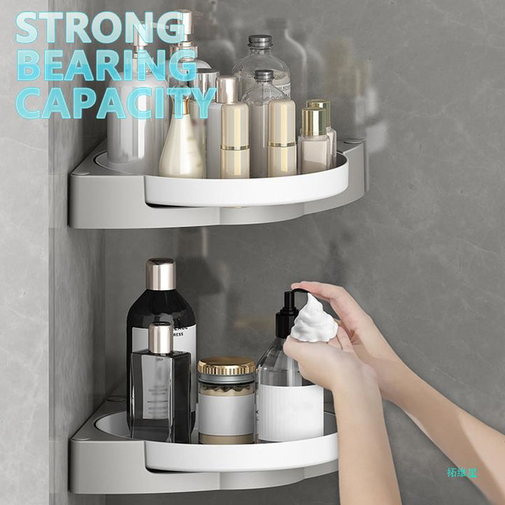 360 Rotating Bathroom Shelf - No Drill Wall Mount Organizer | 1 and 2 Layer