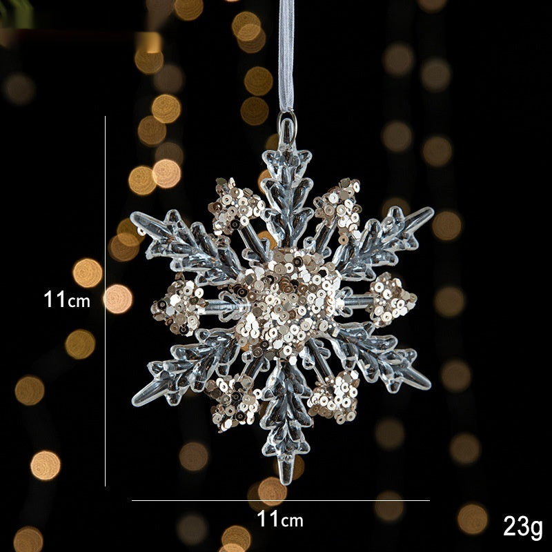 Transparent Christmas Decor Sequins Acrylic Pendant Elegant Hanging Ornaments