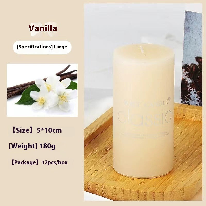 Cylindrical Aromatherapy Scented Candle Smokeless Colorful Pillar Candle for Home Decor