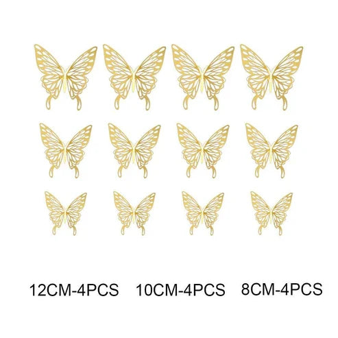 3D Hollow Stickers Butterflies for Bedroom Walls & Mirrors Home Decor