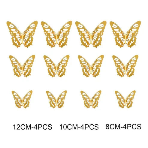 3D Hollow Stickers Butterflies for Bedroom Walls & Mirrors Home Decor