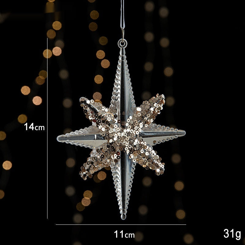 Transparent Christmas Decor Sequins Acrylic Pendant Elegant Hanging Ornaments