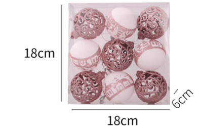 9pcs Christmas Balls Set Xmas Tree Hanging Pendants Shiny Drop Ornaments Home Decor