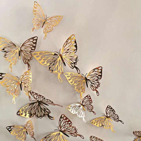 3D Hollow Stickers Butterflies for Bedroom Walls & Mirrors Home Decor